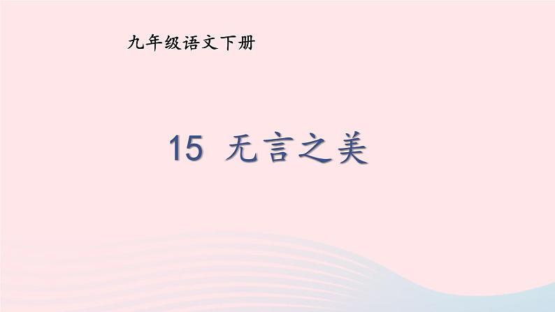 部编九年级语文下册第四单元15无言之美课件101