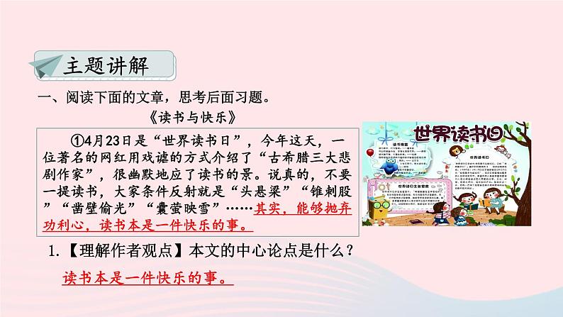 部编九年级语文下册第四单元主题阅读课件第6页