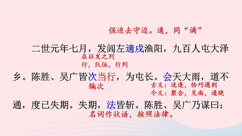 部编九年级语文下册第六单元22陈涉世家第2课时课件08