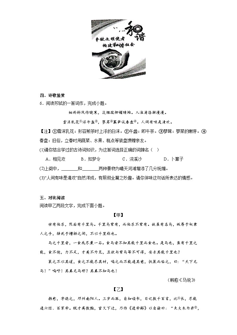 江苏省兴化市2022-2023学年八年级下学期期末语文试题第3页