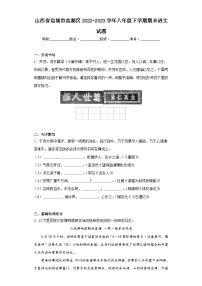 山西省运城市盐湖区2022-2023学年八年级下学期期末语文试题（含答案）