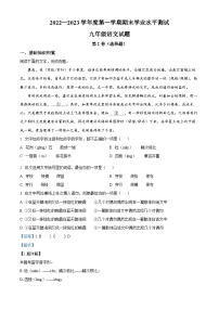 精品解析：山东省济宁市嘉祥县2022-2023学年九年级上学期期末语文试题（解析版）