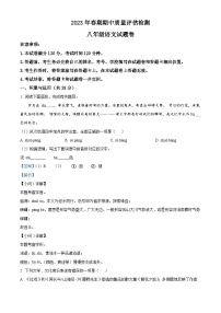 精品解析：河南省南阳市宛城区2022-2023学年八年级下学期期中语文试题（解析版）