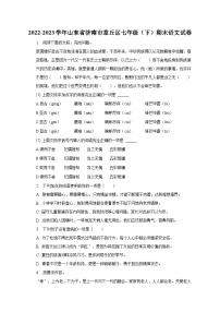 2022-2023学年山东省济南市章丘区七年级（下）期末语文试卷（含解析）