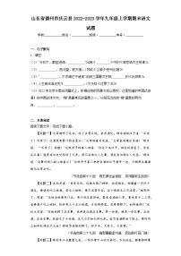 山东省德州市庆云县2022-2023学年九年级上学期期末语文试题（含答案）