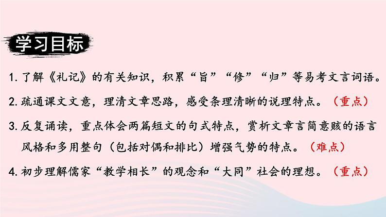 部编八年级语文下册第六单元22礼记二则考点精讲课件第3页