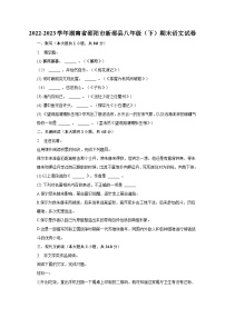 2022-2023学年湖南省邵阳市新邵县八年级（下）期末语文试卷（含解析）