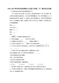 2022-2023学年河北省邯郸市大名县七年级（下）期末语文试卷（含解析）
