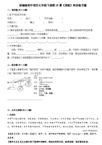 初中语文人教部编版七年级下册活版课时训练