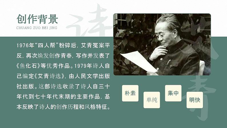 人教部编版语文九年级上册 名著导读-艾青诗选  课件05