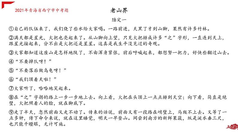 中考语文文学类文本阅读理解课件第8页