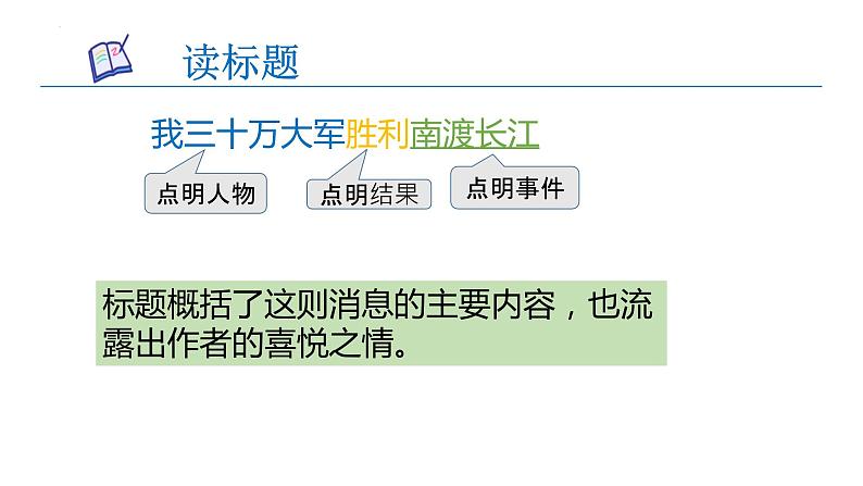 01 消息二则（《我三十万大军胜利南渡长江》《人民解放军百万大军横渡长江》）-课件05