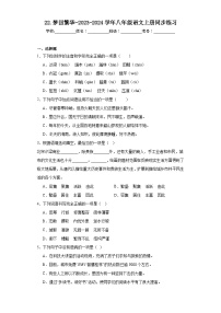 初中语文人教部编版八年级上册梦回繁华综合训练题