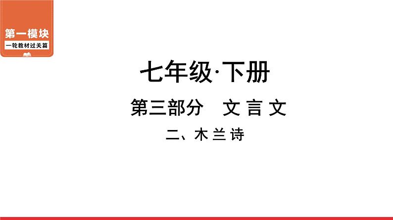 木兰诗-中考语文第一轮复习课件PPT第1页