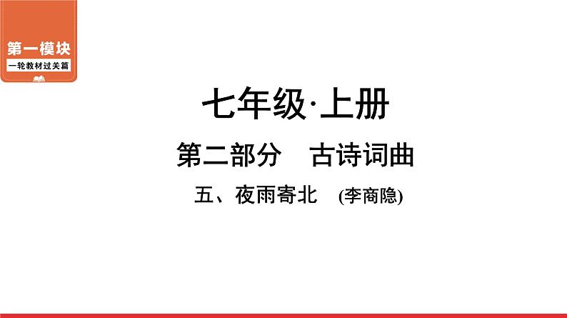 夜雨寄北-中考语文第一轮复习课件PPT第1页
