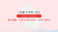安徽省中考语文第三部分现代文阅读微专题2古诗文重点实词一词多义通关课件