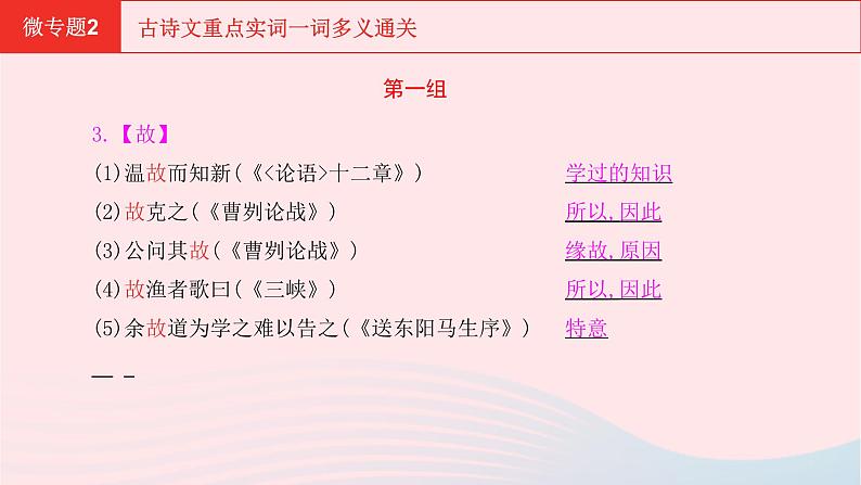 安徽省中考语文第三部分现代文阅读微专题2古诗文重点实词一词多义通关课件第7页