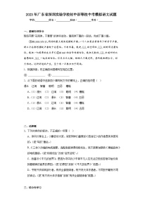 2023年广东省深圳实验学校初中部等校中考模拟语文试题（含解析）