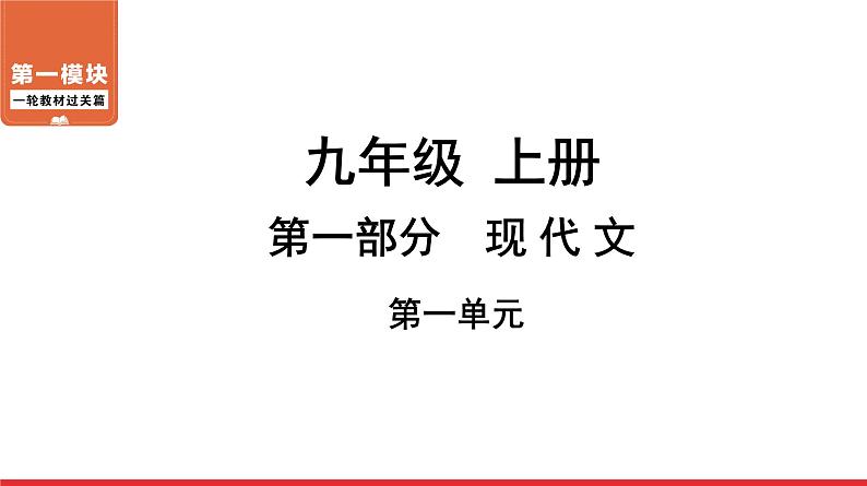 九年级上册第一单元-中考语文第一轮复习课件PPT第1页
