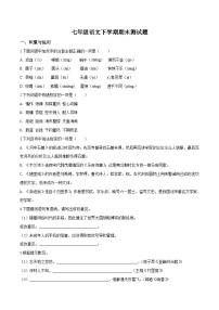 部编七年级下册语文期末复习检测卷08（原卷版）