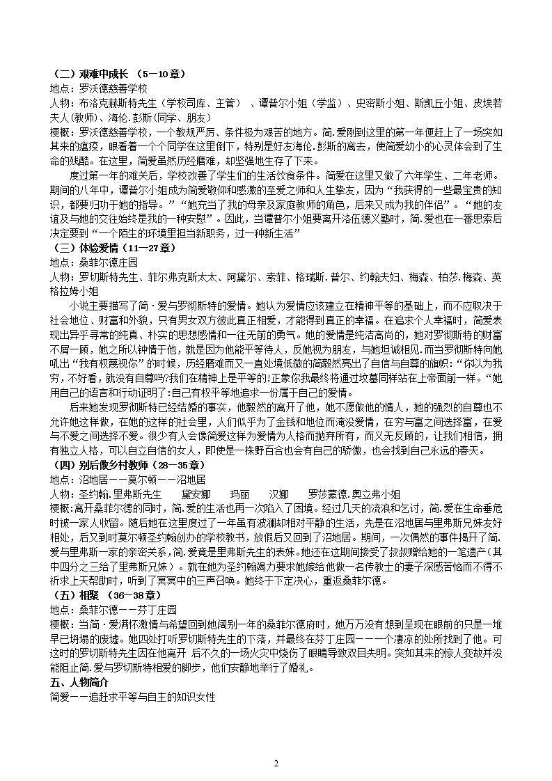 【核心素养】部编版初中语文九下第六单元名著导读《简·爱》（课件+教案+测试）02