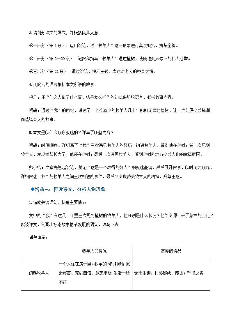 第13课《植树的牧羊人》 课件+教案+作业+导学案+练习03