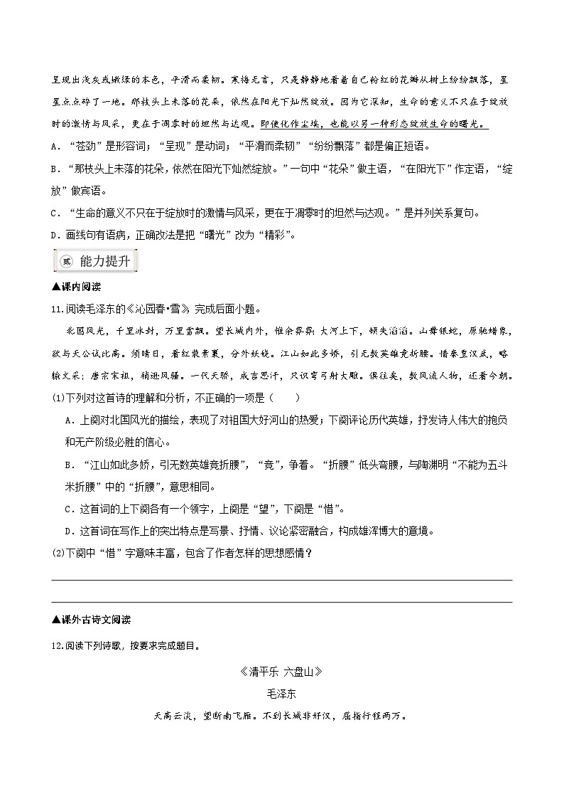 部编版语文九年级上册 1《沁园春·雪》教学课件+教案+同步练习+导学案03