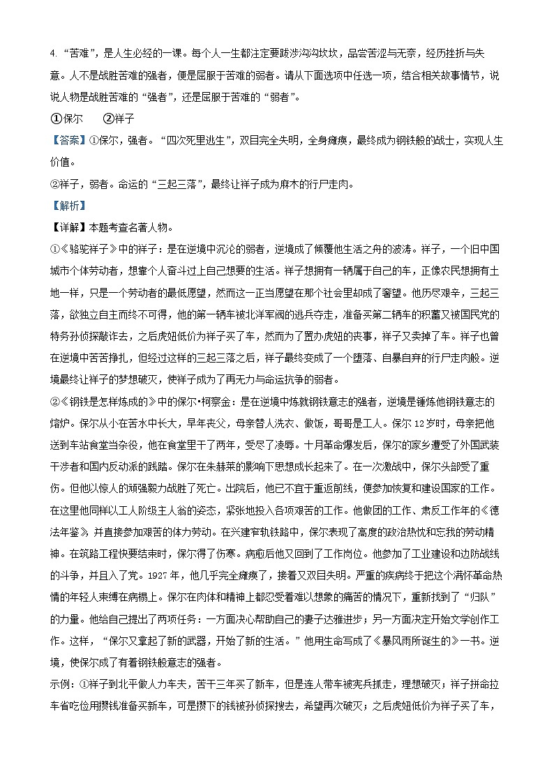 2023年河南省濮阳市范县中考一模语文试题（解析版）03