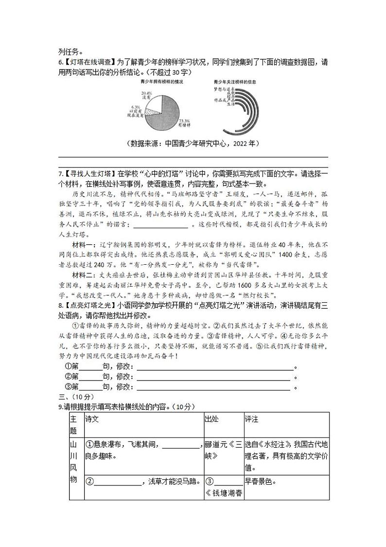 2023年山东省潍坊市中考语文真题02