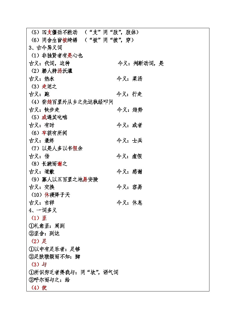 人教部编版语文九年级下册第三单元《古诗文复习》优秀教案设计第3页
