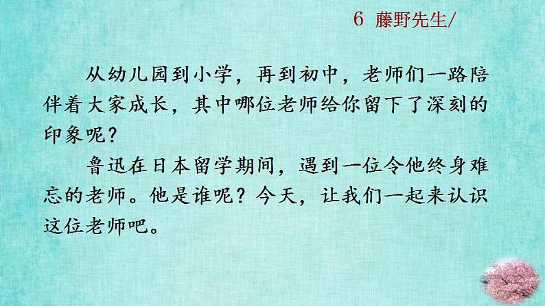 统编版语文八年级上册第二单元6藤野先生教学资料课件PPT05