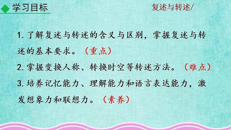 统编版语文八年级上册第五单元口语交际复述与转述教学资料课件PPT06