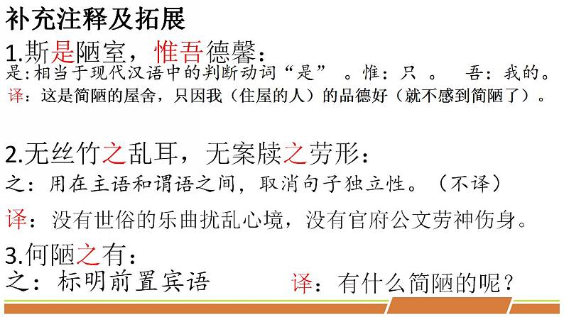 人教部编版语文七年级下册第四单元《短文两篇—陋室铭，爱莲说》课件（共2课时）第6页