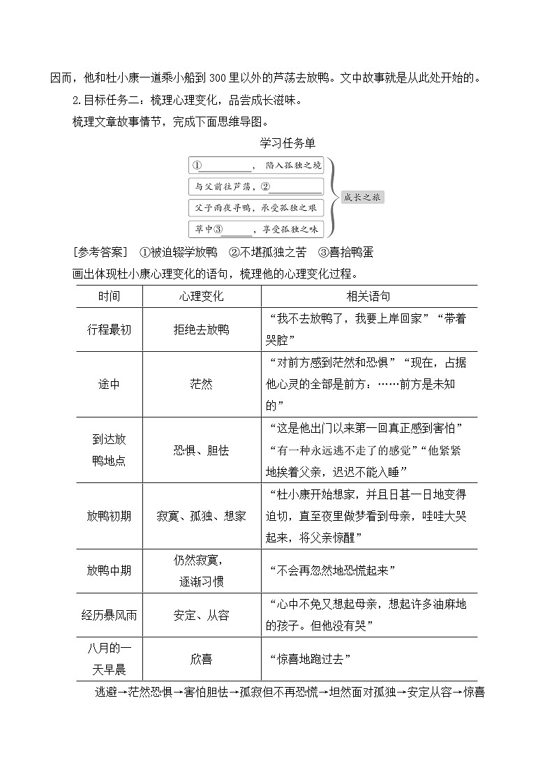 【同步教案】部编版语文九年级上册-17 孤独之旅   教案02
