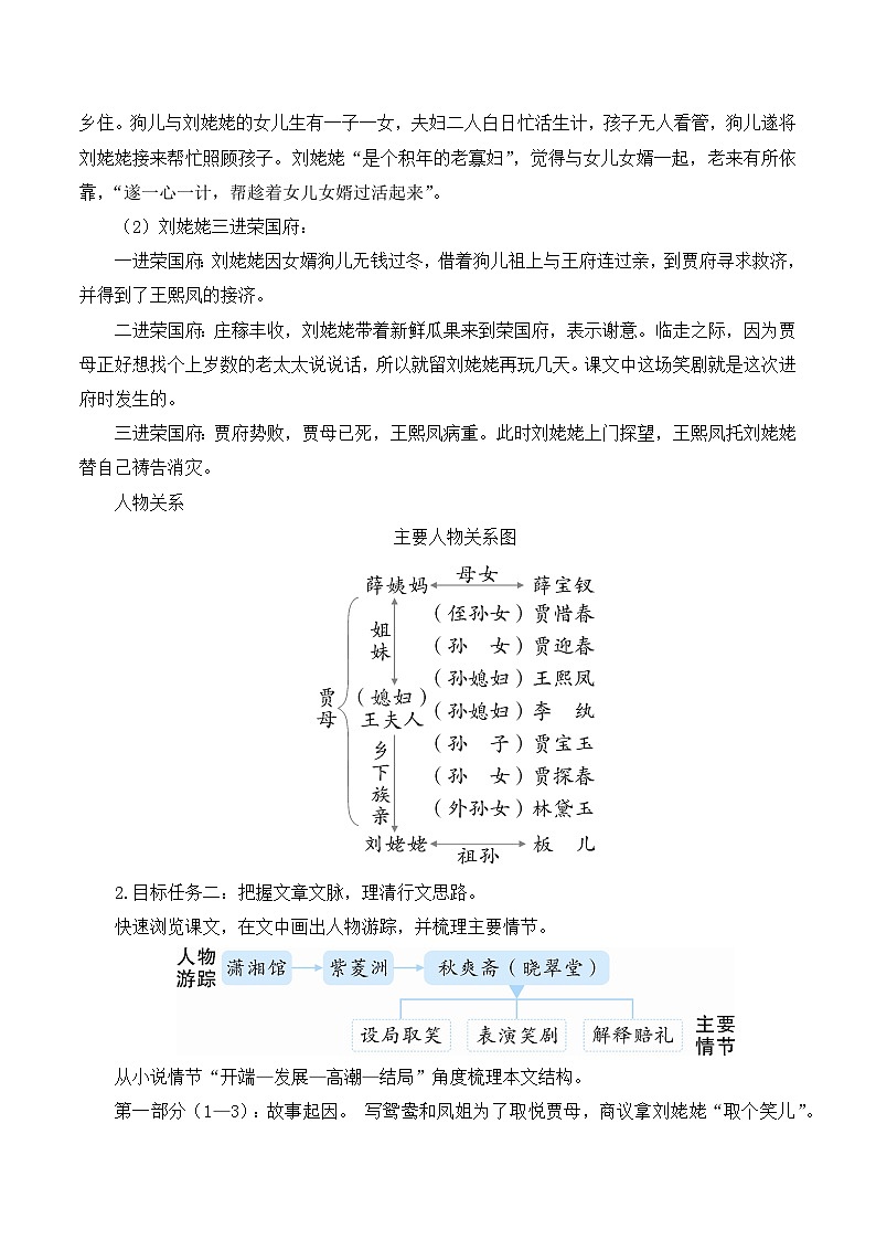 【同步教案】部编版语文九年级上册-25 刘姥姥进大观园 教案02