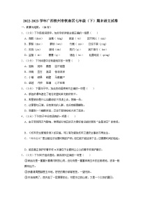 广西壮族自治区钦州市钦南区2022-2023学年七年级下学期期末语文试卷（含答案）