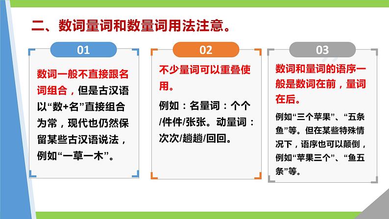 部编教材语法修辞“补白”七上微课《数词和量词》（PPT+任务单）08