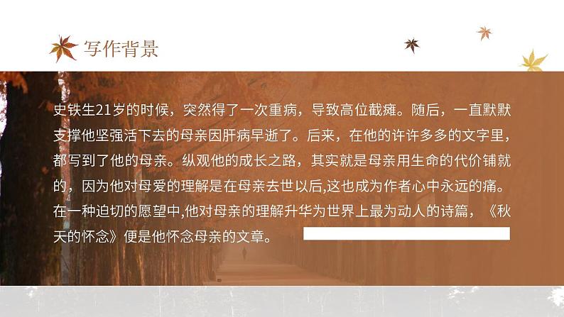 初中语文部编版七年级上册-秋天的怀念 课件第6页