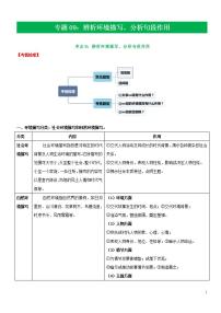 中考语文二轮复习 记叙文阅读精讲精练专题09  辨析环境描写，分析句段作用（含解析）
