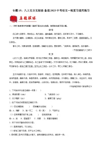 中考语文一轮复习通关练习专题15：八上文言文阅读（含解析）