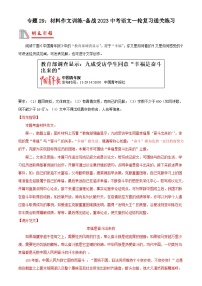 中考语文一轮复习通关练习专题29：材料作文训练（含解析）