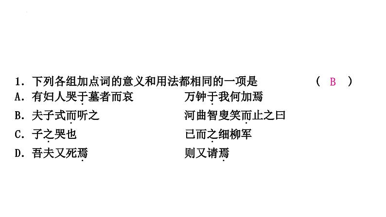 重点虚词迁移训练课件-中考语文一轮复习04