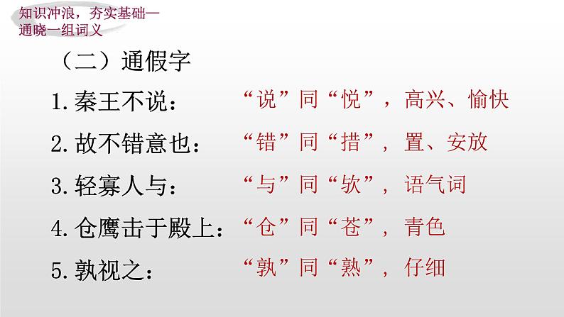 文言文整合复习《唐雎不辱使命》《邹忌讽齐王纳谏》-中考语文一轮复习课件PPT第6页