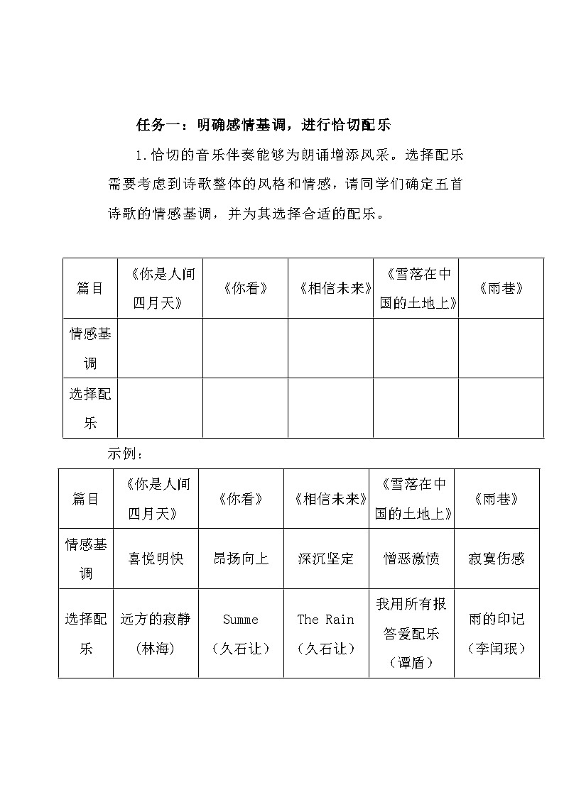 统编版语文九年级上册《你是人间四月天》《你看》等群文阅读 教学设计02
