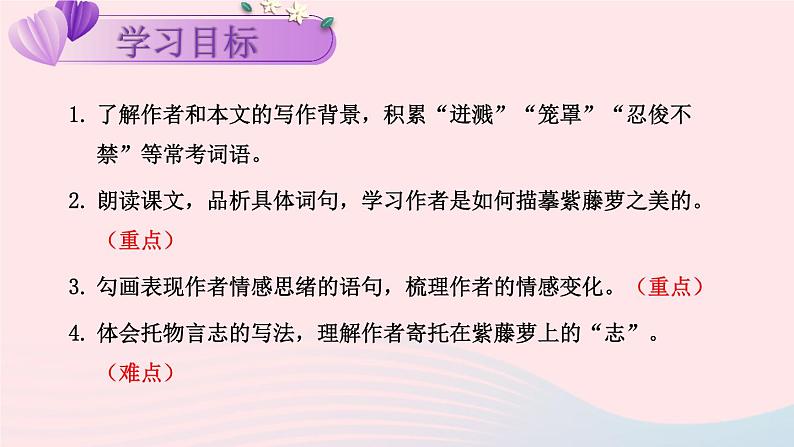 部编七年级语文下册第五单元18紫藤萝瀑布考点精讲课件第3页