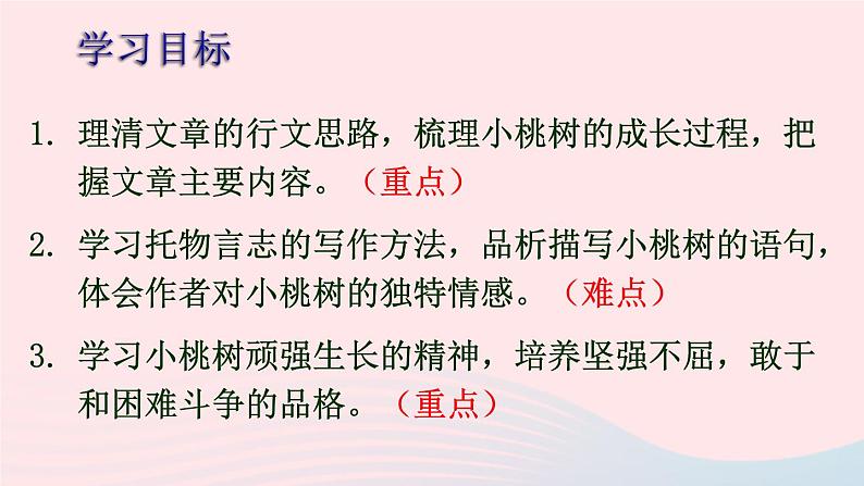 部编七年级语文下册第五单元19一棵小桃树课件第4页