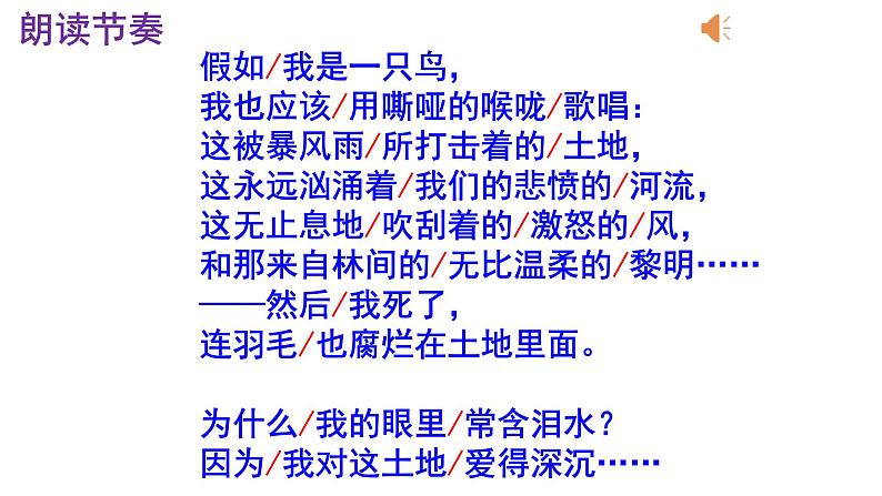 九上语文第3课《我爱这土地》精品实用高效课件06