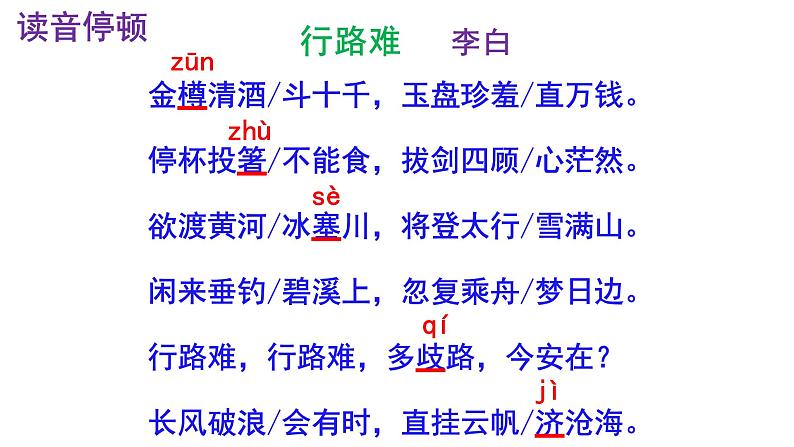 九上语文第14课《行路难（其一）》精品实用高效课件第6页