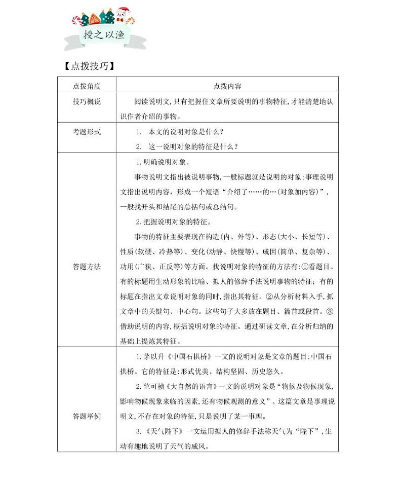 【精品同步练习】部编版语文初一下册同步学案第五讲说明对象全解读（知识梳理+同步练习无答案）02