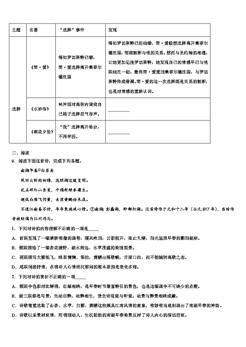 2022-2023学年甘肃省武威市凉州区永昌镇和寨九制校中考一模语文试题含解析03